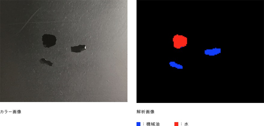 ゴム上の水と油の識別